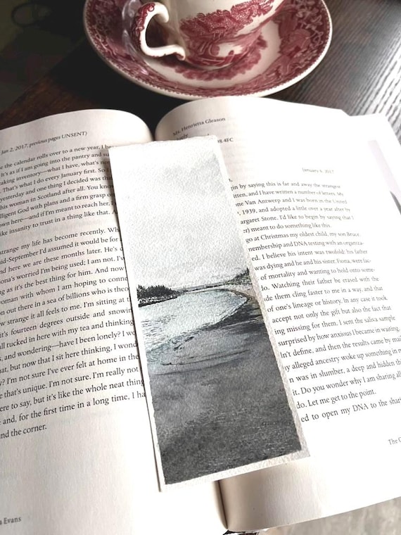 Original Artwork Landscape Painting Hand Painted Bookmark Small Watercolor ACEO Canadian Art Carter’s Beach