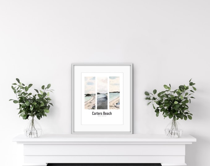 Carters Beach, Nova Scotia — Watercolor Coastal Poster Print