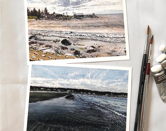 Nova Scotia Beaches — Watercolor Postcard Set
