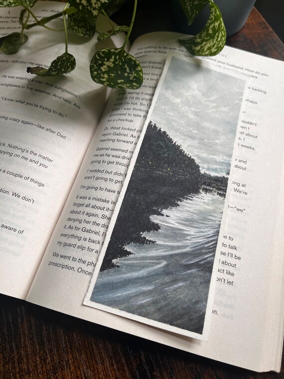 Original Artwork Landscape Painting Hand Painted Bookmark Small Watercolor ACEO Canadian Art Fireflies on the Medway Limited Edition Prints