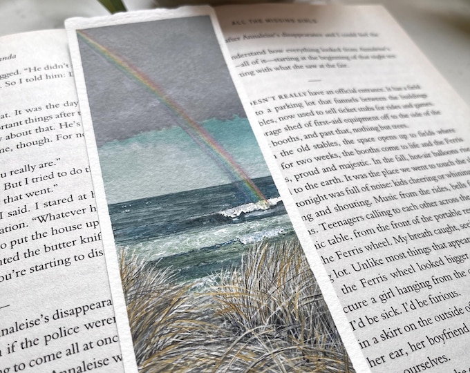 Rainbow Beach — Original Watercolor Bookmark