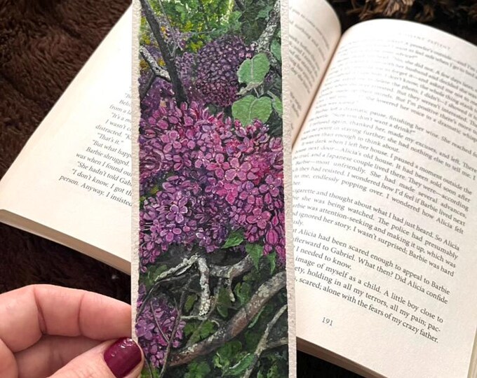 Lilac Flowers Watercolor — Original Watercolor Bookmark