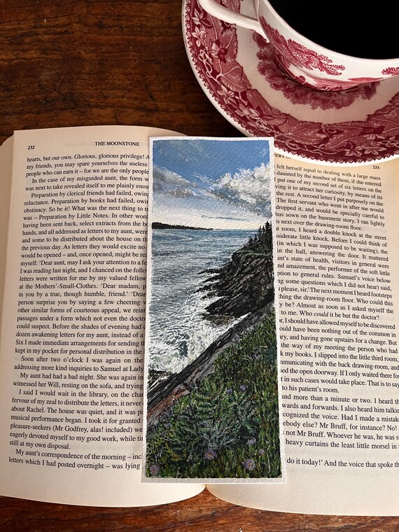 Original Artwork Landscape Painting Hand Painted Bookmark Small Watercolor ACEO Canadian Art Gaff Point