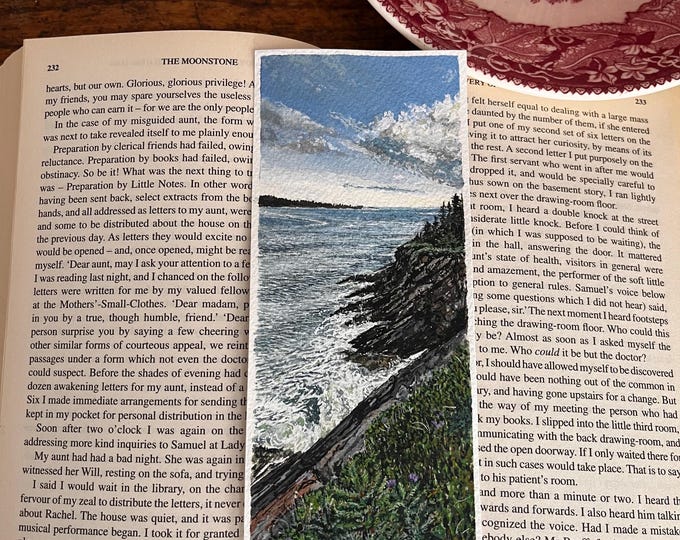 Gaff Point Cliffs — Original Watercolor Bookmark