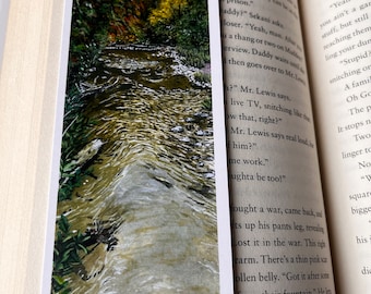 Original Artwork Landscape Painting Hand Painted Bookmark Small Watercolor ACEO Canadian Art Seaton Trail Creek Limited Edition Prints