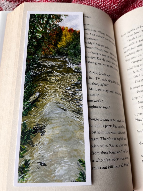 Original Artwork Landscape Painting Hand Painted Bookmark Small Watercolor ACEO Canadian Art Seaton Trail Creek Limited Edition Prints