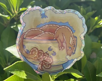 Noodle Dragon Prismatic Holographic Sticker