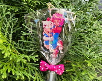 Flare & Cat Original Character Lollipop Keychains