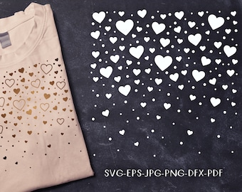 Modello cuore amore SVG, sfondo di San Valentino con cuore, ornamento di nozze EPS DXF png Jpg, CriCut Silhouette, modello tagliato e stampato