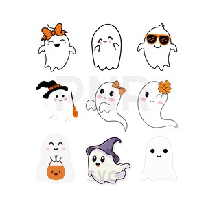 Sympathetic ghost svg, GHOST SVG, Halloween svg, Ghosts svg, Ghost svg bundle, 9 pieces svg