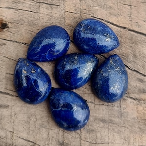 Natural Lapis Lazuli 13x18mm Pear Shape Flat Back Cabochons Calibrated Gemstone Lot For Handmade Jewelry Making