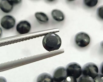 Black Spinel Gemstone: Faceted Round Calibrated Gemstones AAA+ Quality, 1mm-3mm