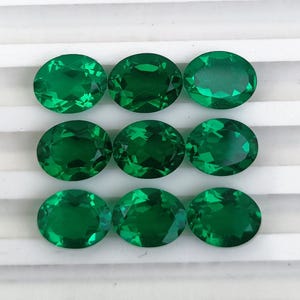 Natural Quartz Doublet Gemstone: Emerald Color Faceted Oval Jewelry Making (4x6mm to 15x20mm)