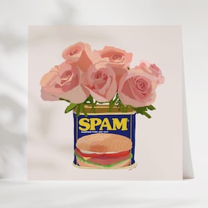 Flower Bouquet SPAM Vase | Food Art Print (8x8")