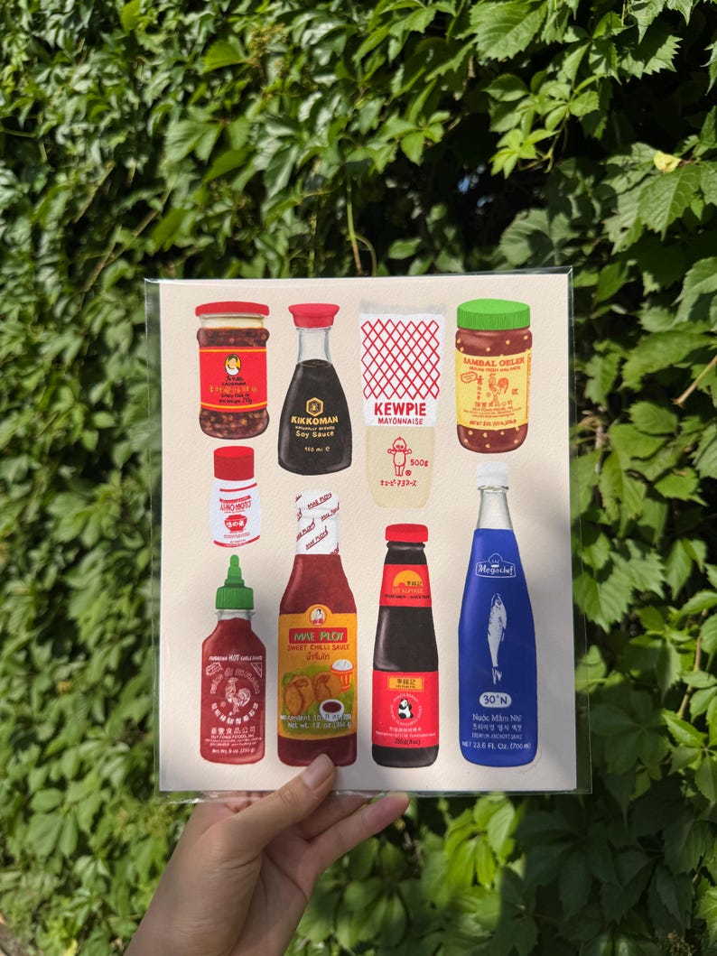 Asian Condiments & Pantry Staples | Food Art Print (6x8" or 8x10") image 2