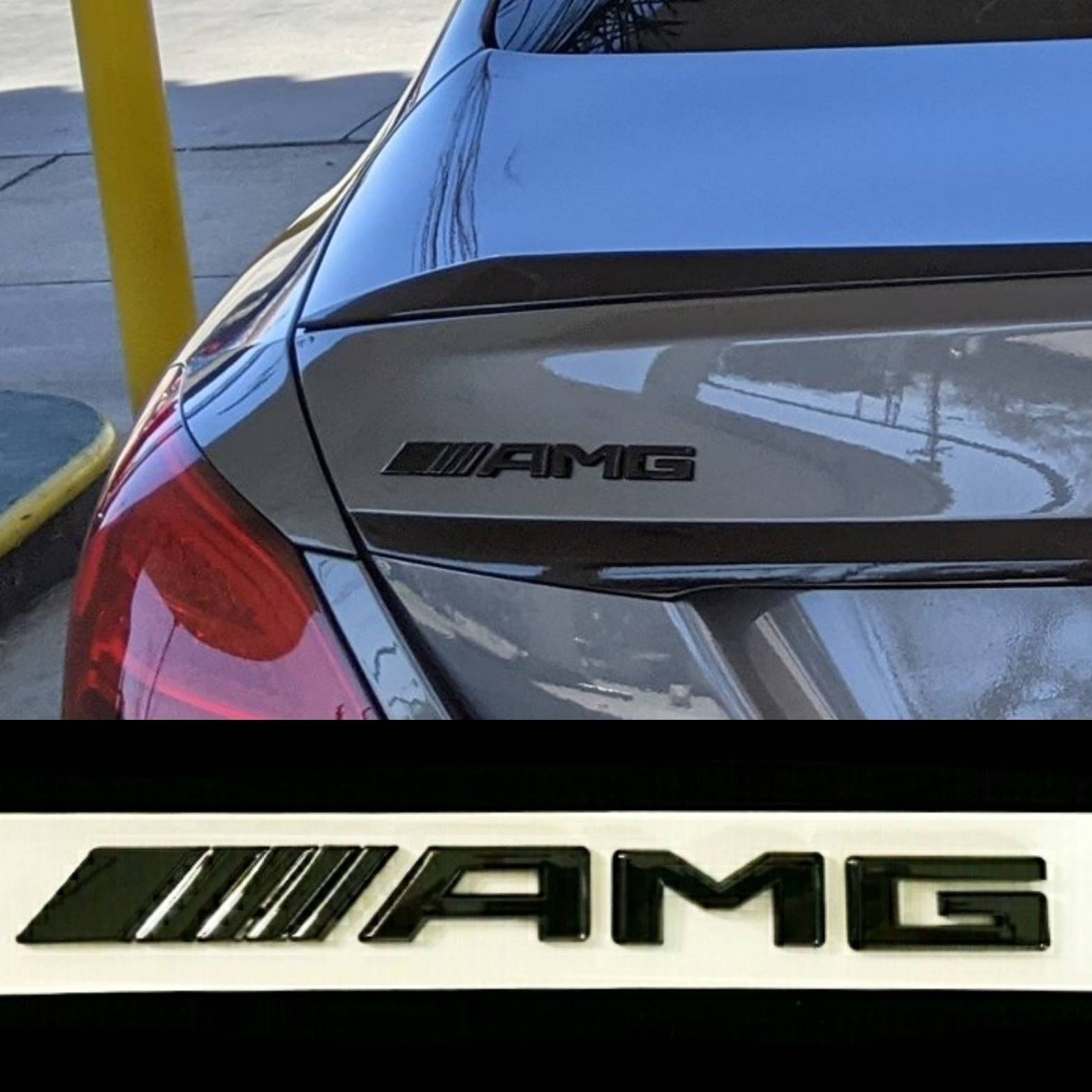 AMG BLACK Stickers 4 Vinyl Adhesive Stickers Bodywork Replacement Sticker  Compatible Amg 