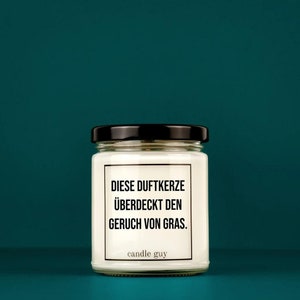 świecznik Duftkerze | Diese Duftkerze überdeckt den Geruch von Gras.| Geschenk | Witzige Soja Wachs Duftkerze | facet od świec