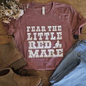 Barrel Horse Shirt, Cute Cowgirl T- Shirt, Funny Horse Lover Shirt, Barrel Racer Lover, Horse Girl Gift,  Red Mare T-shirt