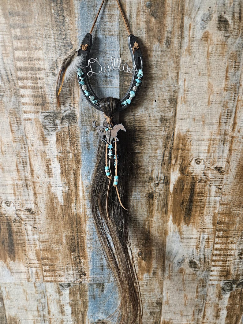Custom Horse Hair Memorial, Horseshoe Keepsake, Equestrian Gift image 8