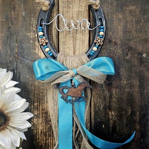 Personalized Gift for Horse Owners – Horse Name Custom Design for Barrel Racers & Dressage riders - Turquoise Sands