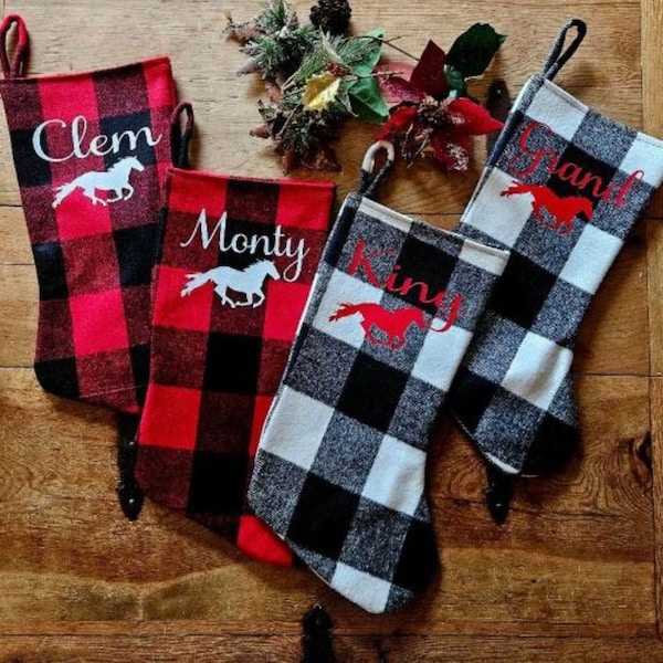 Horse Gift, Christmas Stocking for Horse lovers and Equestrians, Personalized Horse Stocking for Barrel Racers and Dressage Riders