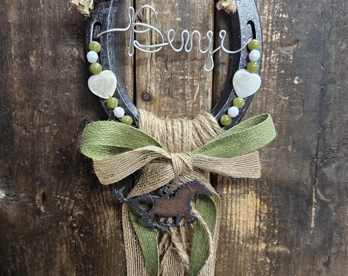 Custom Horse Gifts, Horseshoe Decor for Equestrian and Horse Lover Gifts, Hanging Horseshoe Decor