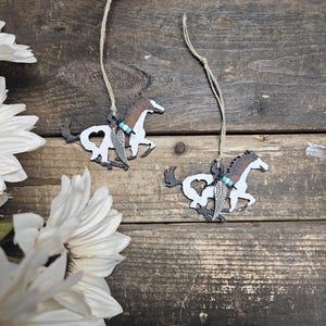 Horse Charms, Horse Lover Gifts for Equestrians, Paint Horse Rustic Metal Charm