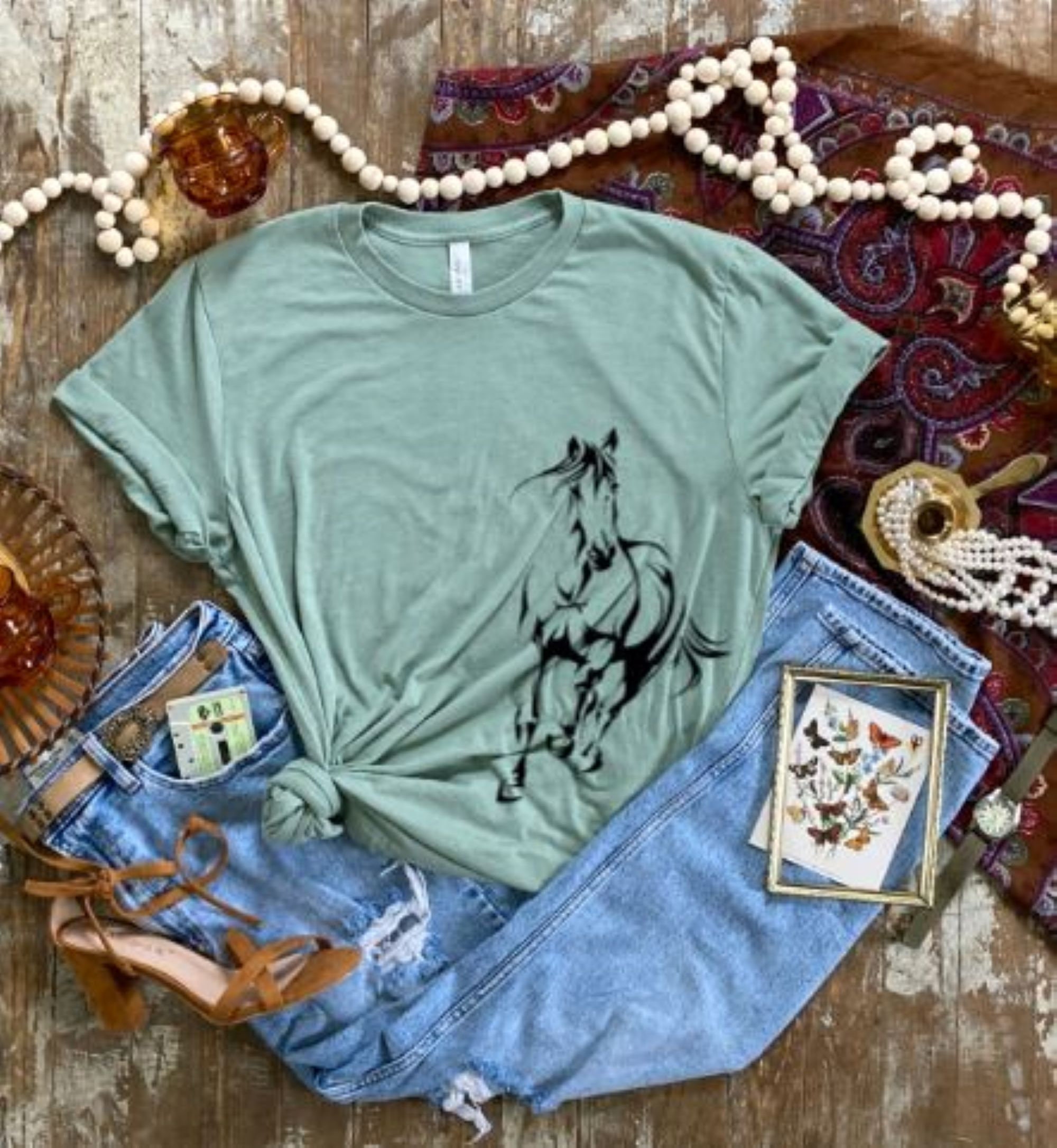Boho Horse Running Tshirt Horse Lover Shirts Equestrian Etsy