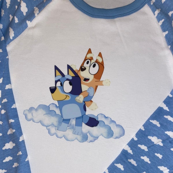 Blue cloud/ Bluey/blue dog pjs