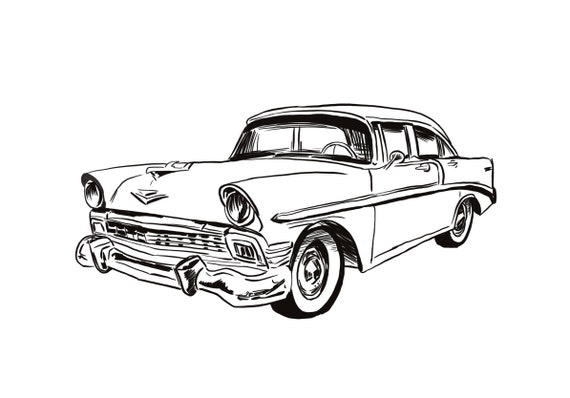 Coloring page - Carro do vintage