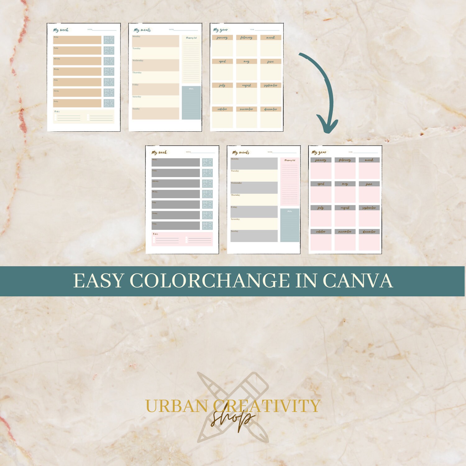Canva Template Organizer I Editable and Printable Planner - Etsy