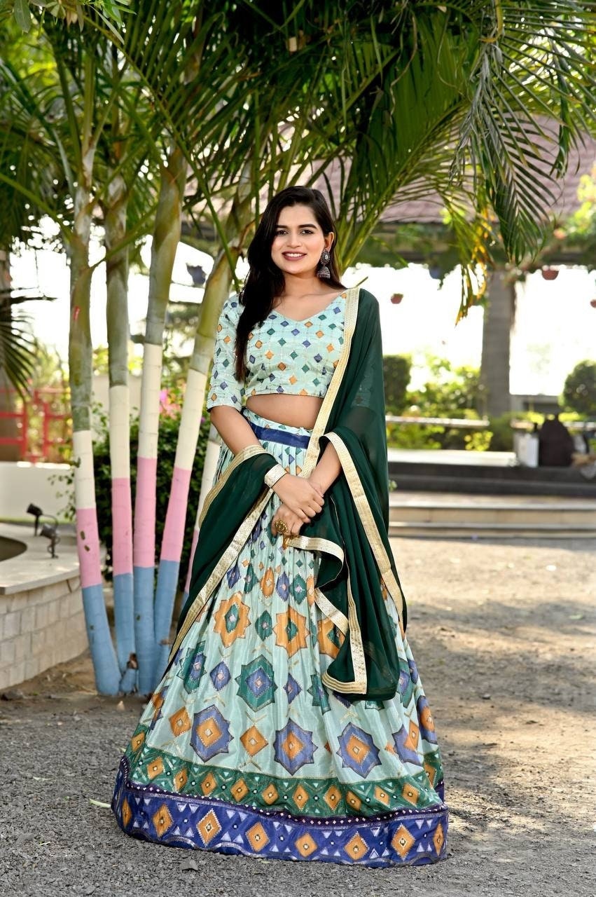 Pista green store wedding lehenga