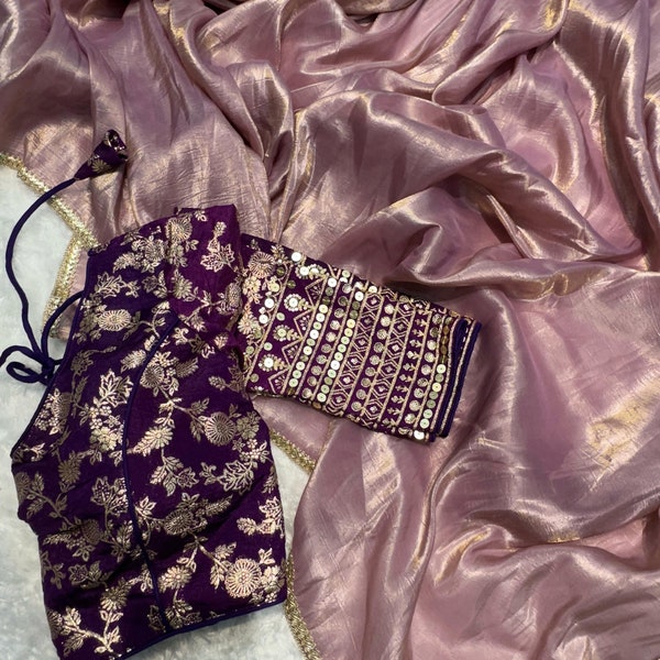 Pure Soft Tissue Silk Gold True Tone Zari Color Saree For USA Women Gift Your Mom Saree Petticoat Online Modern Saree Indian Saree Dress