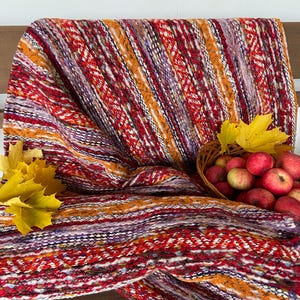 Gewebter Wollstoff Gestreifter Wollstoff Roter Stoff für Decken Winterbekleidung Breite 140 cm/55 inches