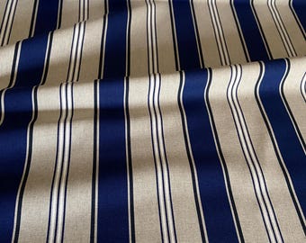 Cotton fabric Blue grey stripes fabric Striped Home décor fabric Decorative fabric wide 55 inches/140cm Fabric by meter