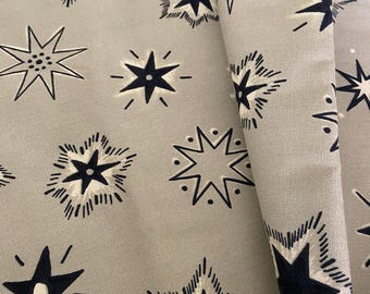 Scandinavian Cotton fabric Stars on grey fabric Home textile décor fabric  Decorative fabric wide 59 inches/150cm Fabric scraps