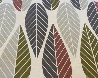 Scandinavian Cotton fabric Stylised leaves fabric Home décor fabric Decorative fabric wide 59 inches/150cm Fabric scraps