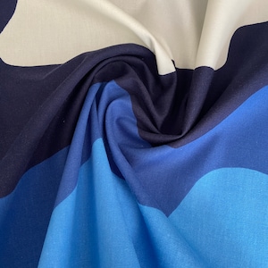 Scandinavian Cotton fabric Blue Waves fabric Home décor fabric Decorative fabric wide 59 inches/150cm Fabric scraps