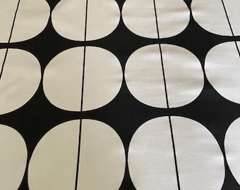 Scandinavian Cotton fabric White circle on black wide 59 inches/150cm Fabric scraps
