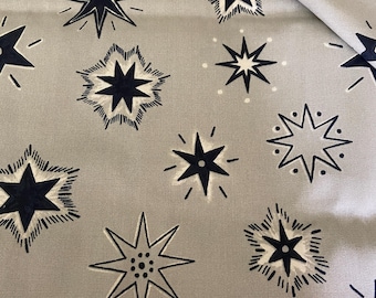 Scandinavian Cotton fabric Stars on grey Home textile wide 59 inches/150cm Fabric scraps