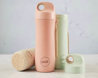 Eco Water Bottle, Sustainable Wheat Straw Plastic, Large 420ml, Fitness Gear, Gym Bottle