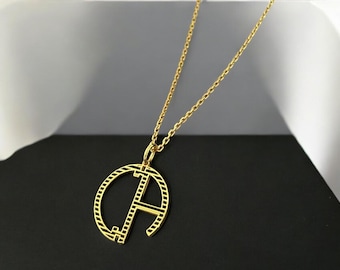 Custom Monogram Necklace, Personalize Two Initial Necklace Sterling Silver, Couple Necklace, Minimalist Pendant, Name Letter Dainty Necklace