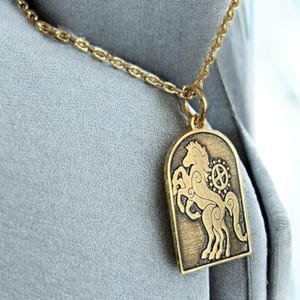 Silver Sleipnir Necklace, Silver Odin&#39;s Horse Pendant, Warrior Jewelry, Vikings Chain, Norse Charm, Birthday Gift, Gift for Him and Her