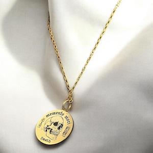 Memento Mori Necklace, Skull Pendant, For Women Necklace, Silver Gothic Necklace, Stoic Pendant, Biker Necklace, Mothers Day Gift