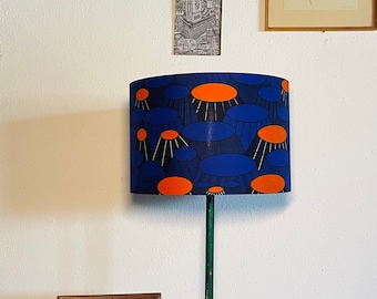 Lampenschirm KING CHAIR Blau Orange | Stehlampe | Dekorative Lampe | Ankara Wax Print | Tischlampe |  Wohndeko