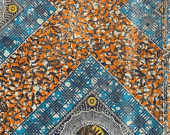 Osikani BLUE TEMPLE | Baumwolle | Meterware | Stoffe | Prints | African Ankara Wax Print | Wax Hollandais | Bunter Stoff | Nähmaterial