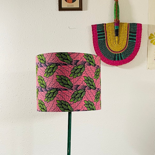 Lampshade ARTICHOKES Pink Green | floor lamp | Decorative lamp | Ankara Wax Print | Table lamp | Home decor