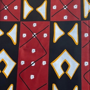 Kitenge BRICKS Baumwolle Meterware Stoffe African Ankara Wax Print Wax Hollandais Bunter Stoff Nähmaterial Bild 1