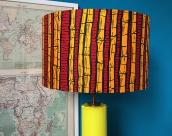 Lampenschirm SUGAR CANES | Ankara Wax Rot Orange | Deckenlampe | Dekorative Lampe | Stehlampe | Hängelampe | Hängeleuchte