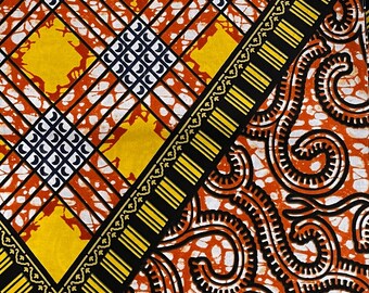 Kitenge YELLOW DIAMOND | Baumwolle | Meterware | Stoffe | Prints | African Ankara Wax Print | Wax Hollandais | Bunter Stoff | Nähmaterial